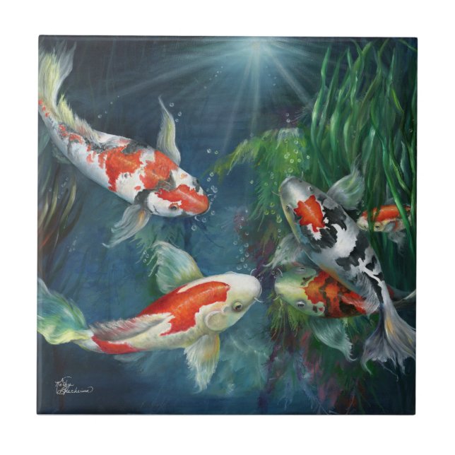 Tile - Der Koi-Teich von Kathy Fliese (Vorderseite)