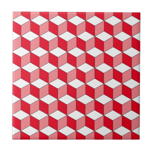 Tile der roten geometrischen Muster der Keramik Fliese