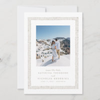 Tile Frame einfache beige Hochzeit in Urlaubsort
