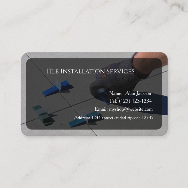 Tile Installation Services Business-Karte bearbeit Visitenkarte (Vorderseite)