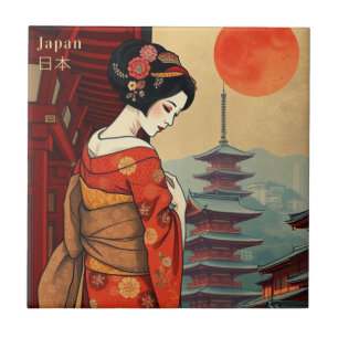 Tile Japan geisha maiko japanese Dekoration Fliese