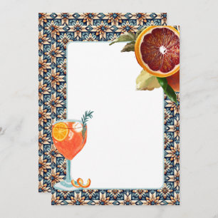 Tile Juicy Orange Spritz Blank Card für DIY Design Einladung