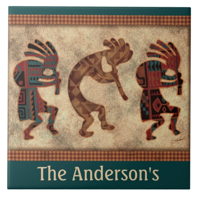 Tile Kokopelli Personalisiert Fliese (Vorderseite)