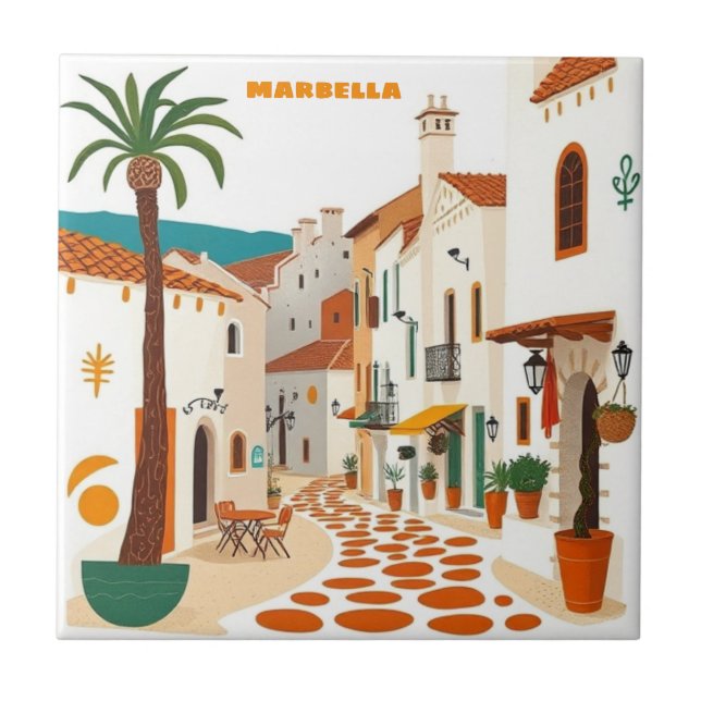 Tile Marbella Stadt Spanien Bar Wohngestaltung Fliese (Vorderseite)