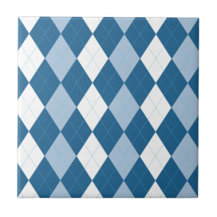 Tile mit blauer und weißer Raute Fliese