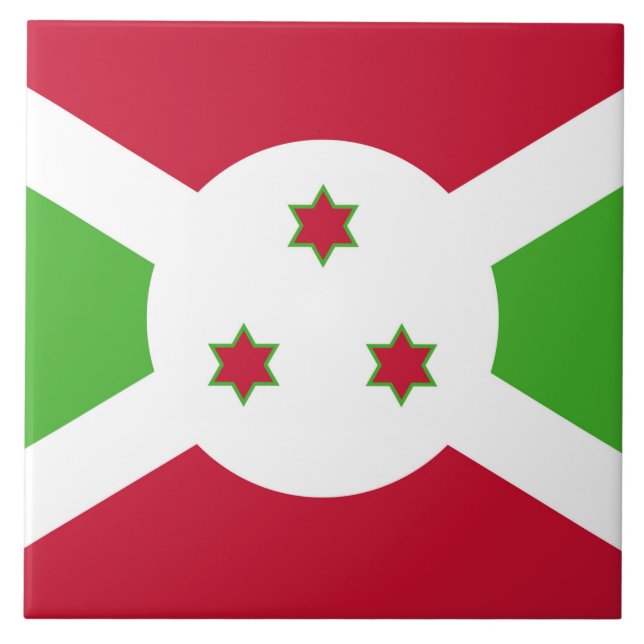 Tile mit der Flagge Burundis Fliese (Vorderseite)
