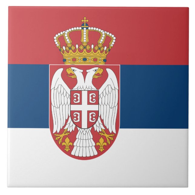 Tile mit der Flagge Serbiens Fliese (Vorderseite)