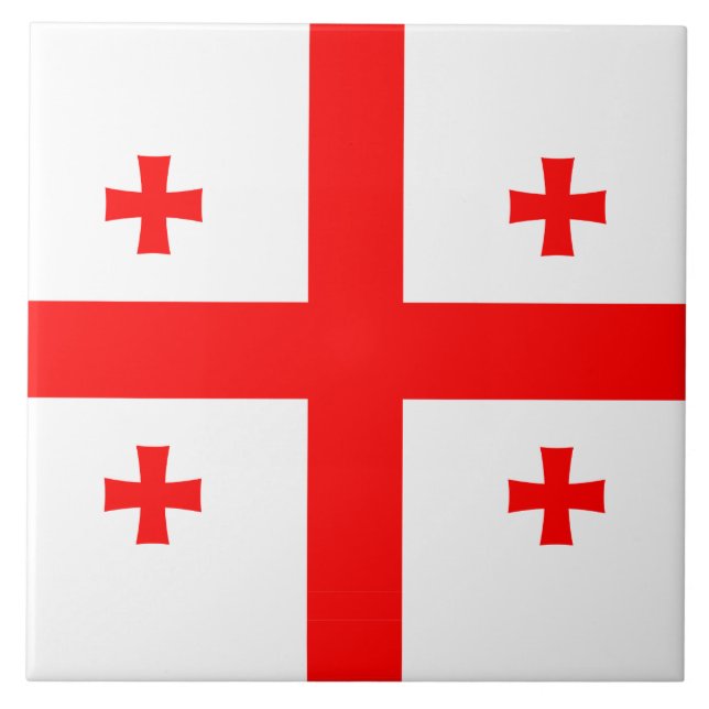 Tile mit georgischer Flagge Fliese (Vorderseite)