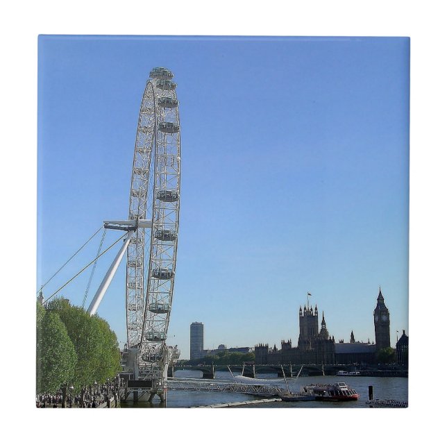 Tile mit London Eye Ferris Wheel Fliese (Vorderseite)
