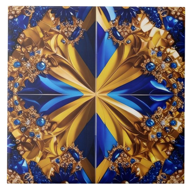 Tile mit Schweden Farben modernes Design Fliese (Vorderseite)