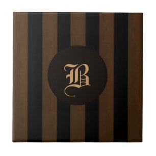 Tile-Monogramm B mit schwarzem Streifen Fliese