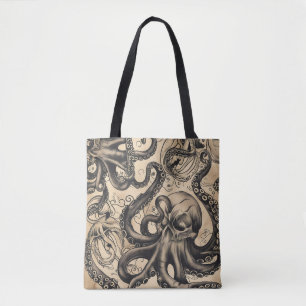 Tile Octopus Skull Tattoo Pattern