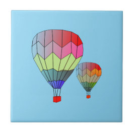 Tile - Striped Hot Air Balloons Fliese