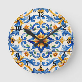 Tile Time Fiesta Clock Runde Wanduhr