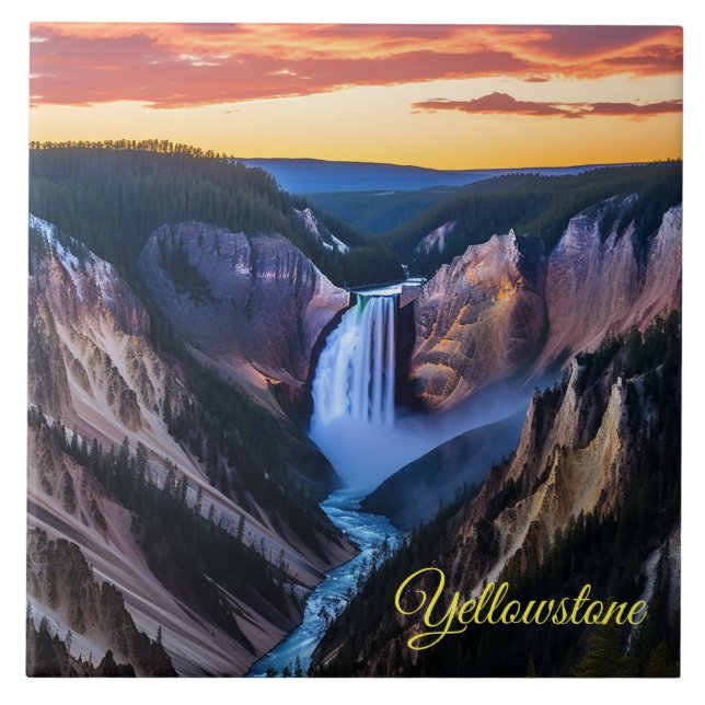 Tile Trivet-Yellowstone Falls Fliese (Vorderseite)