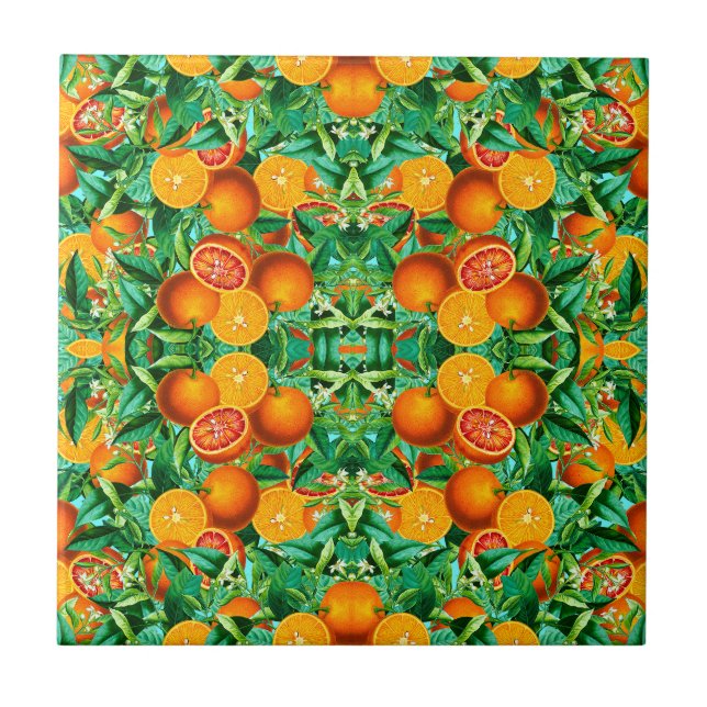 TILE TROPISCHER ORANGEN FLIESE (Vorderseite)