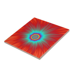 Tile Turquoise Explosion auf Red Fliese
