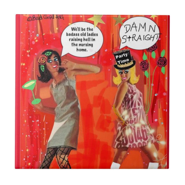 TILE.Werden die alten Damen die Hölle erheben  Fliese (Vorderseite)