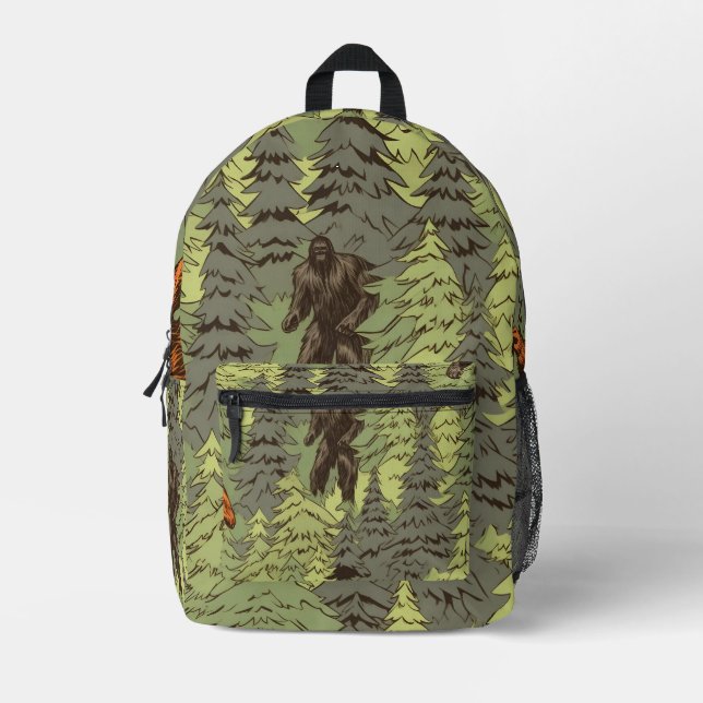 Tiled Big Foot Pattern Bedruckter Rucksack (Vorderseite)