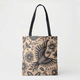 Tiled Bird und Blume Tattoo Muster