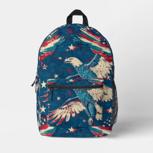 Tiled Blue Bald Eagle Pattern Bedruckter Rucksack