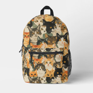 Tiled Cat Pattern Bedruckter Rucksack