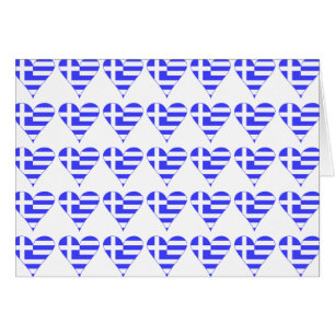 Tiled Greek Flag Heart Funky