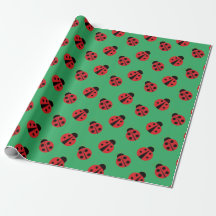Tiled Ladybugs Design Wrapping Paper Roll