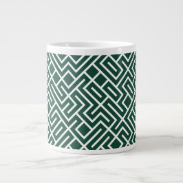 Tiled Lines Generative (Dark Green Fill) Unique Jumbo-Tasse