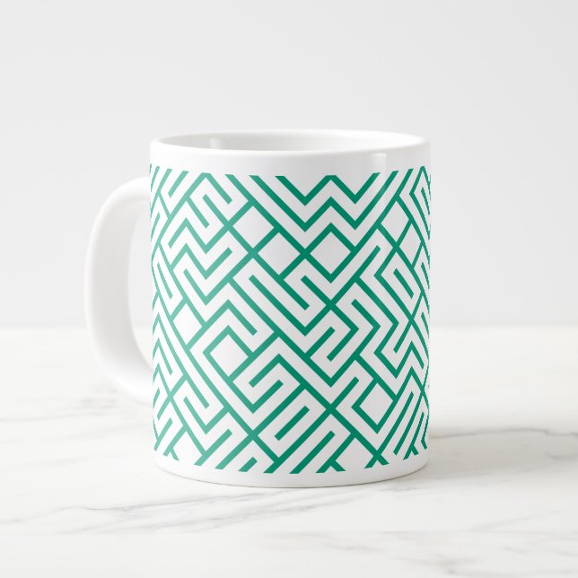 Tiled Lines Generative (Emerald Line) Unique Jumbo-Tasse (Vorderseite Links)