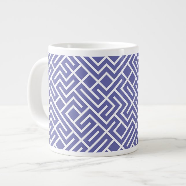 Tiled Lines Generative (Periwinkle Fill) Unique Jumbo-Tasse (Vorderseite Links)