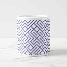 Tiled Lines Generative (Periwinkle Lines) Unique Jumbo-Tasse