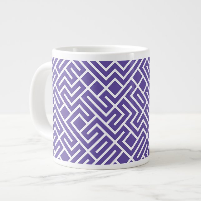 Tiled Lines Generative (Violet Fill) Unique Jumbo-Tasse (Vorderseite Links)