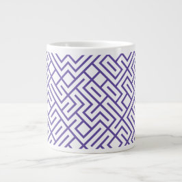 Tiled Lines Generative (Violet Lines) Unique Jumbo-Tasse