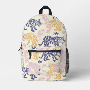 Tiled Pastel Tiger Pattern Bedruckter Rucksack