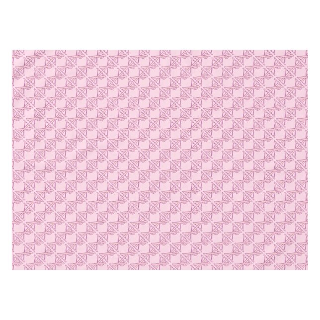 Tiled Pink Chi Ro Cross auf Pink Tischdecke (Vorderseite (Horizontal))