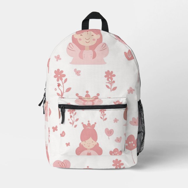 Tiled Princess Pattern Bedruckter Rucksack (Vorderseite)