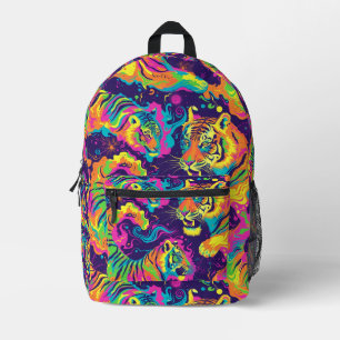 Tiled Psychedelic Tiger Pattern Bedruckter Rucksack