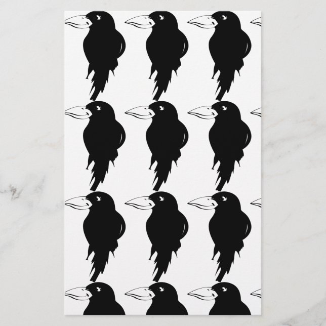 Tiled Raven Scrapbook Paper Briefpapier (Vorderseite)
