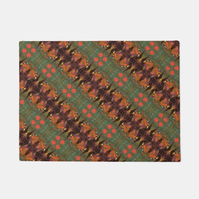 Tiled Sci-Fi-Image "Fire Birds" Außerirdischen Leb Fußmatte (Vorderseite)