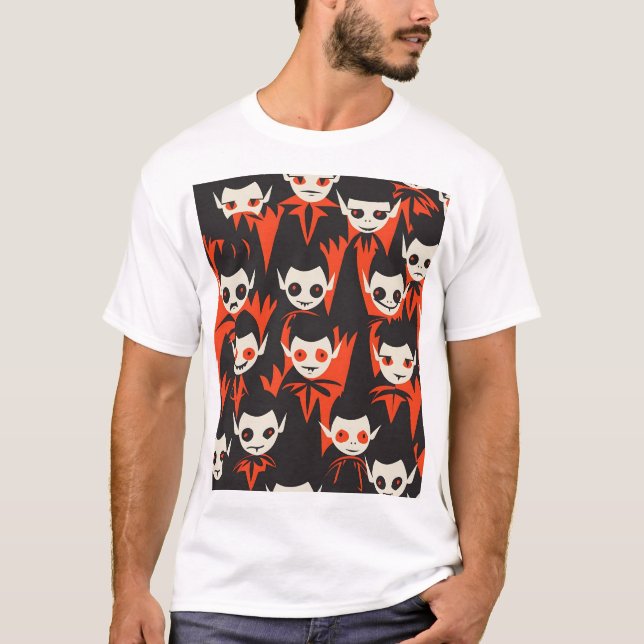 Tiled Vampire Pattern T-Shirt (Vorderseite)