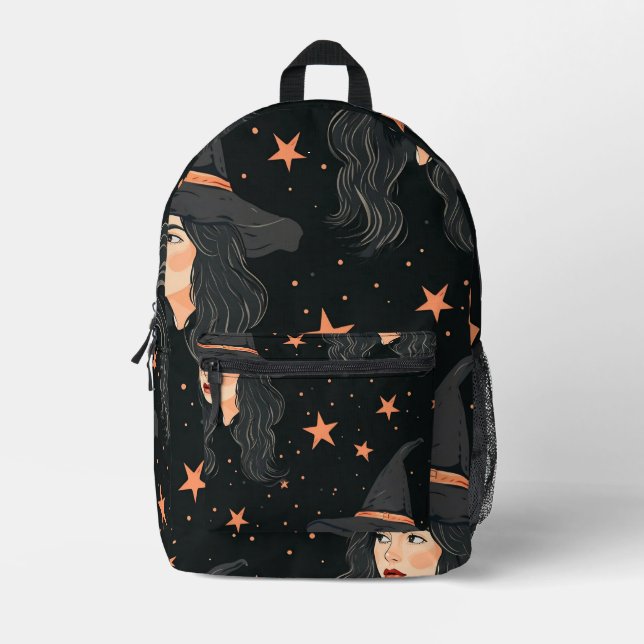 Tiled Witch Pattern Bedruckter Rucksack (Vorderseite)