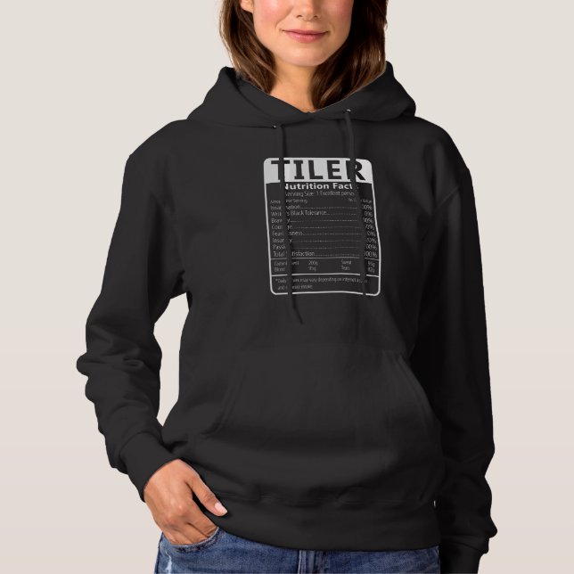 TILER Nutrition Facts Sarcastic Graphic Humor Hoodie (Vorderseite)