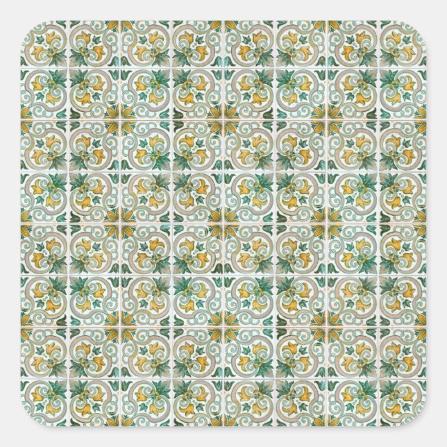 Tiles-Ceramic Quadratischer Aufkleber (Vorderseite)