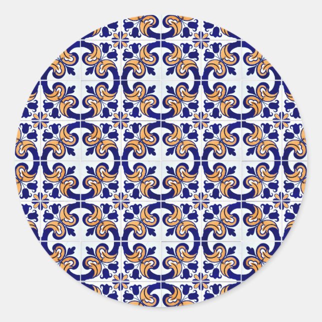 Tiles-Ceramic Runder Aufkleber (Vorderseite)
