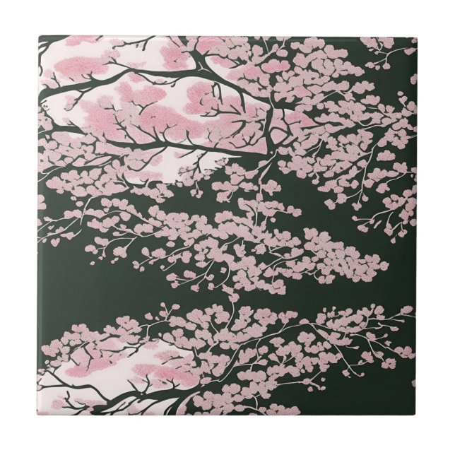 Tiles inspired by Japanese cherry blossoms Fliese (Vorderseite)