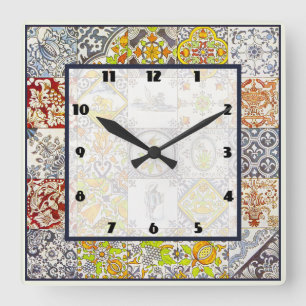 Tiles Quadratische Wanduhr