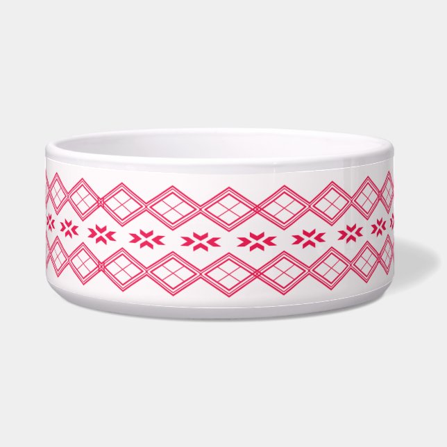 Tilet-Muster | Rosa geometrisches Design Napf (Vorderseite)