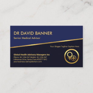 Tilgung der Gold Line Blue Shades Medical Healthca Visitenkarte