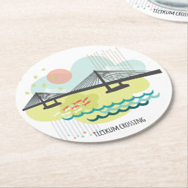 Tilikum, das Portland-Untersetzer kreuzt Runder Pappuntersetzer